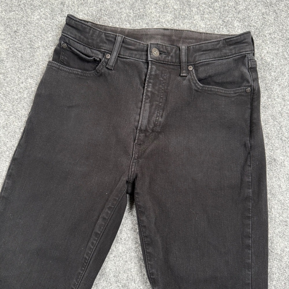 UNIQLO Jeans 27 x 30 Black Wash Slim Fit Straight Leg Pants Waist Stretch Men's